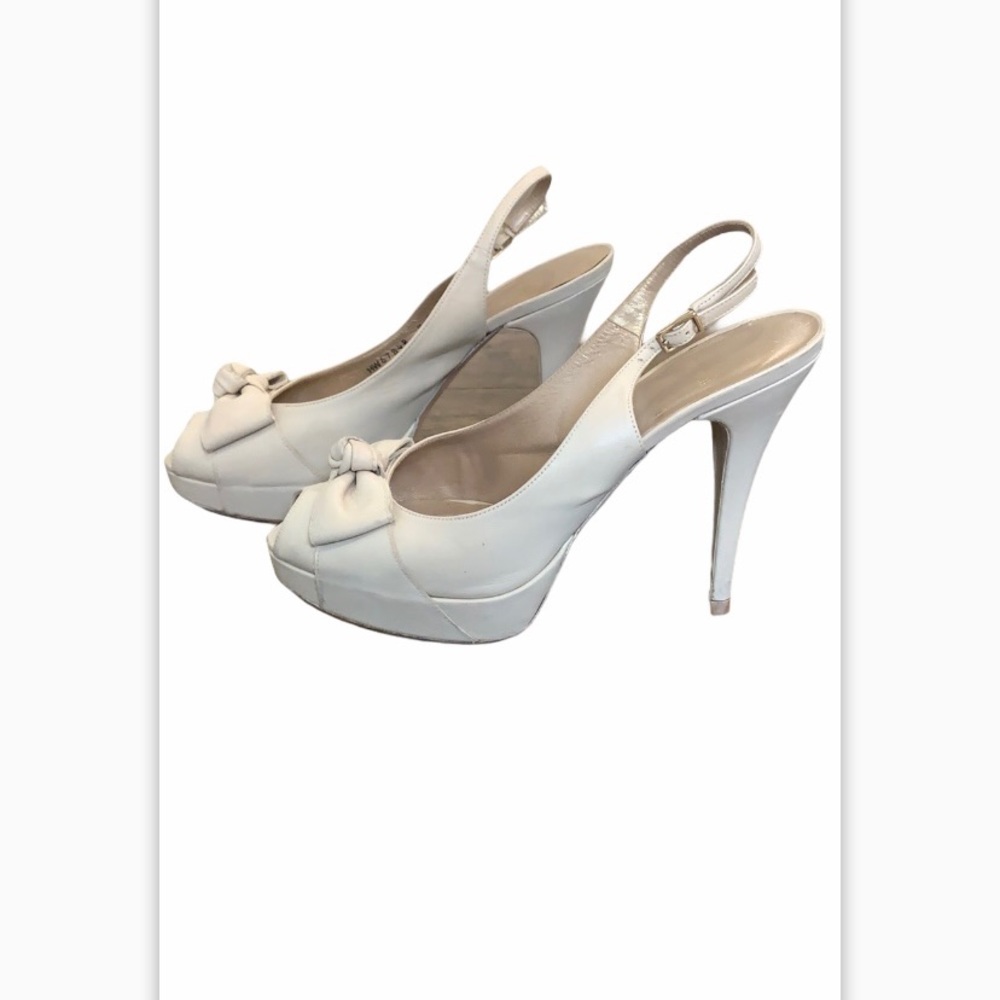 Stuart Weitzman bone sling back platform heels